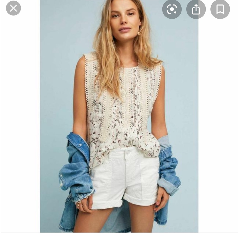 Anthropologie Ranna Gill Georgina Laced Top